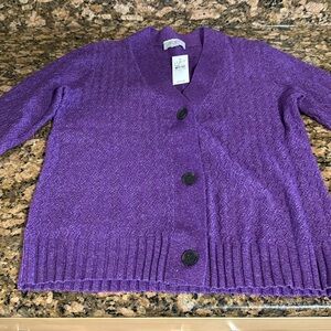 New loft purple cardigan xs